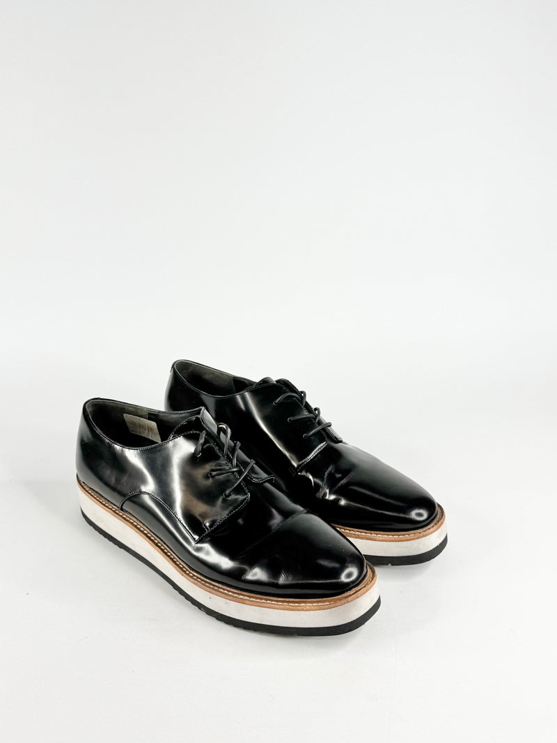 Vince Black Leather 'Reed' Lace Ups - EU38