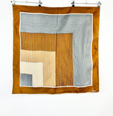 Vintage Jaeger London Silk Block Patterned Scarf