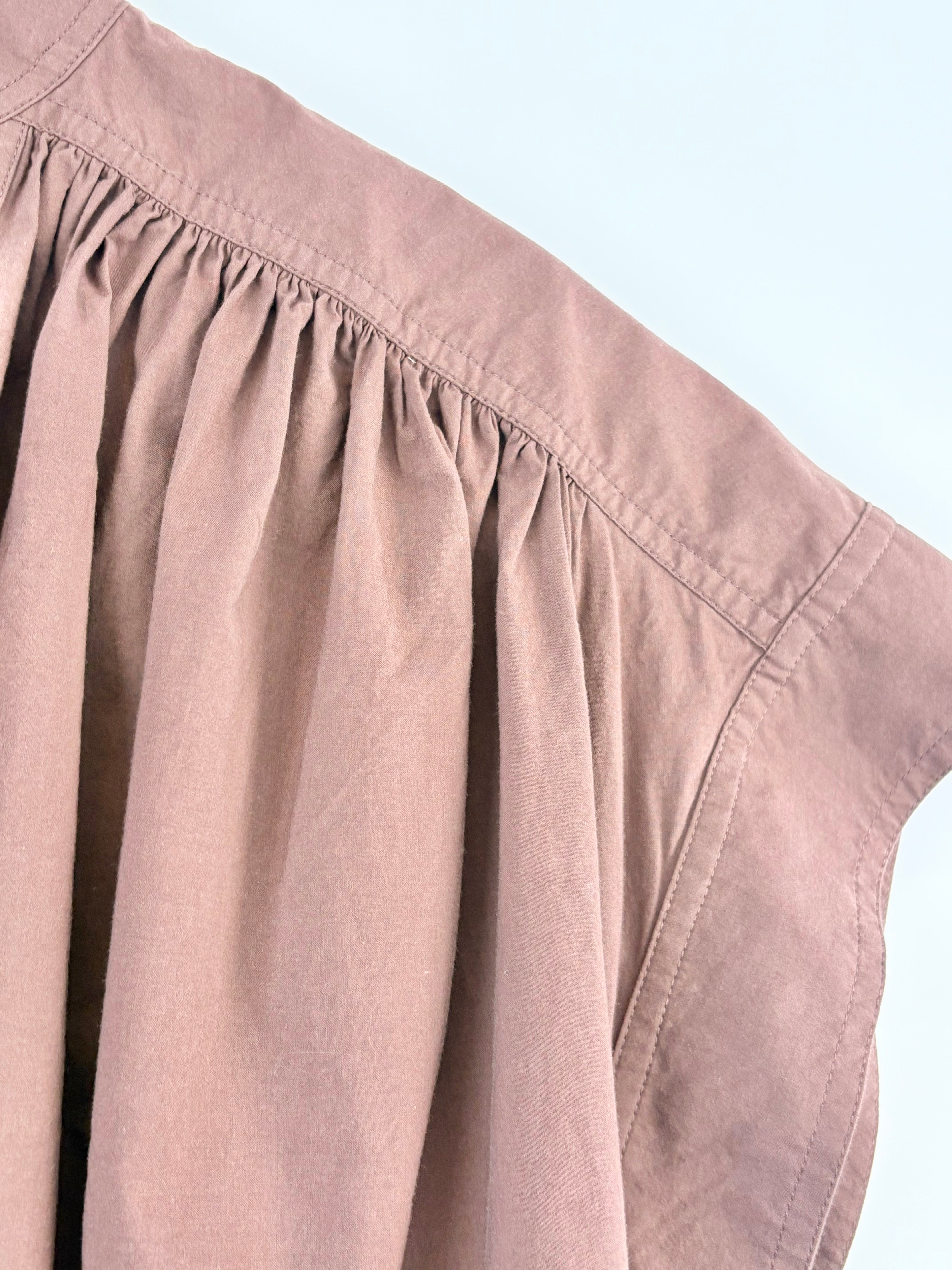 Oroton Chocolate Brown Boxy-Fit Blouse - AU6