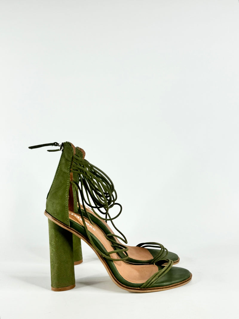 Alias Mae Crocodile Green Leather Pumps - EU39