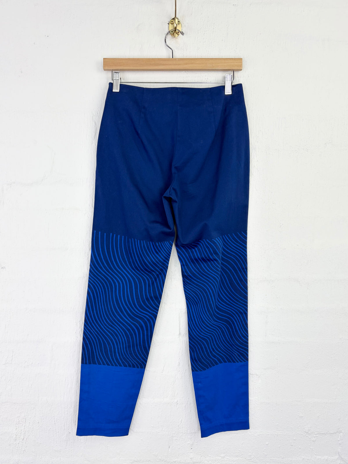 Marimekko Navy and Electric Blue Patterned Stretch Pant - AU6