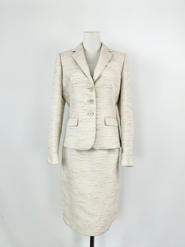 Calvin Klein Silver White & Cream Woven 2 Pce Suit - AU10