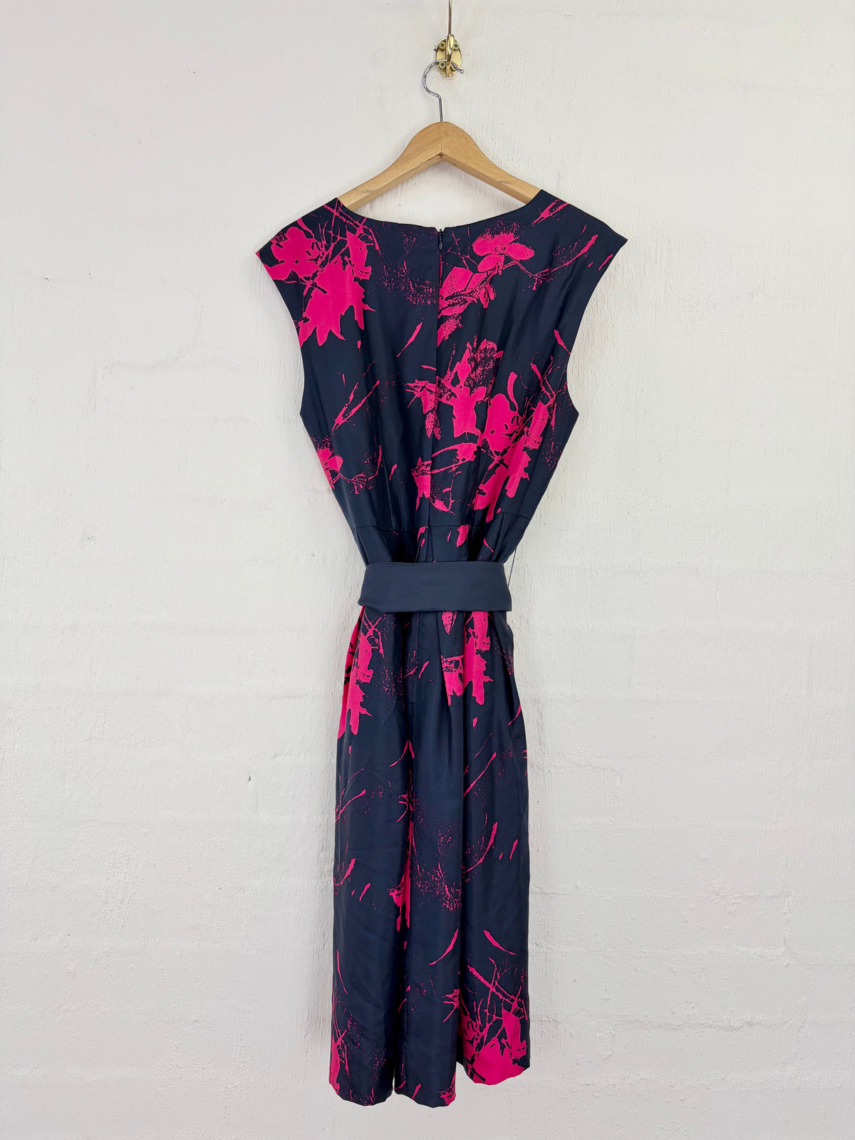 Sportscraft Signature Navy & Fuschia Silk Dress - AU8/10