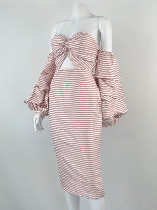 Asilio Pink Striped 'Candy Eyed' Off-Shoulder Dress - AU6