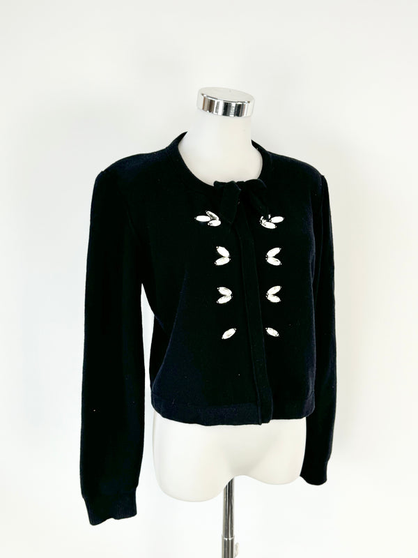 Sonia Rykiel Black Wool Bejewelled Cardigan - AU8