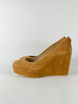 Stuart Weitzman Tan Suede Wedges - EU37.5