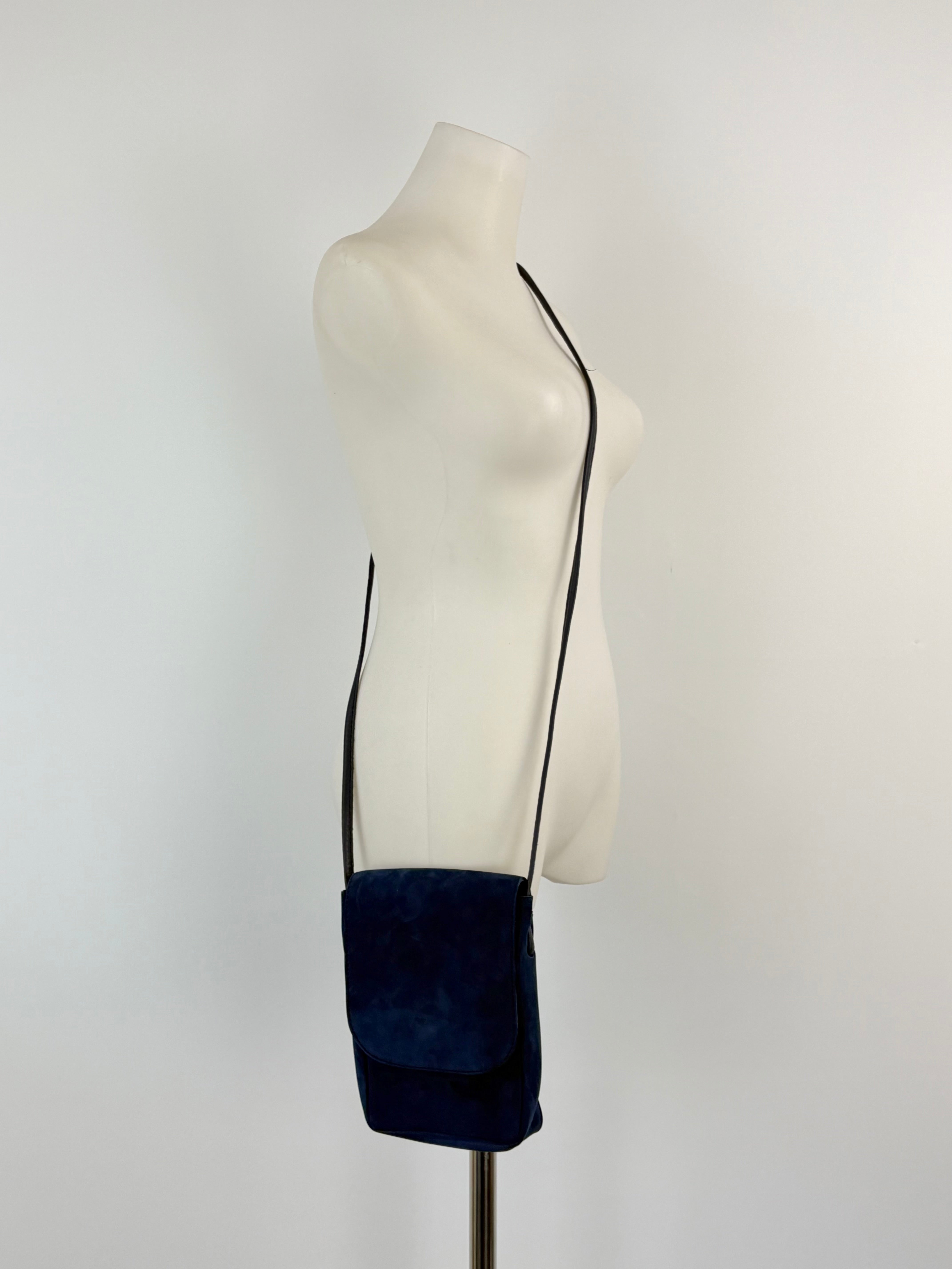 Arche Midnight Blue Suede Mini Sling Bag