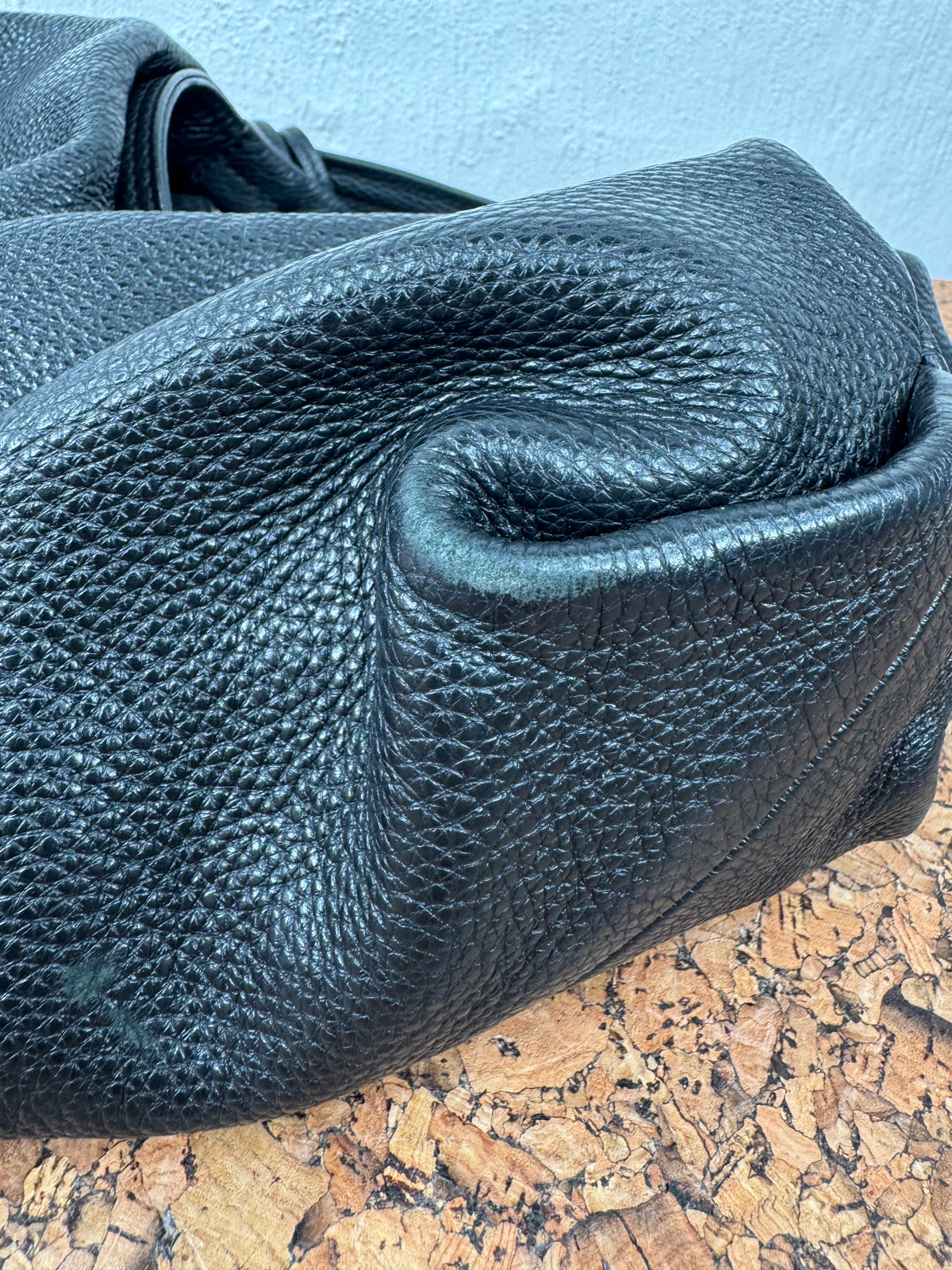 Furla Black Grained Hobo Bag