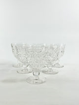 Vintage Walsh England Etched Glass Wine Glasses