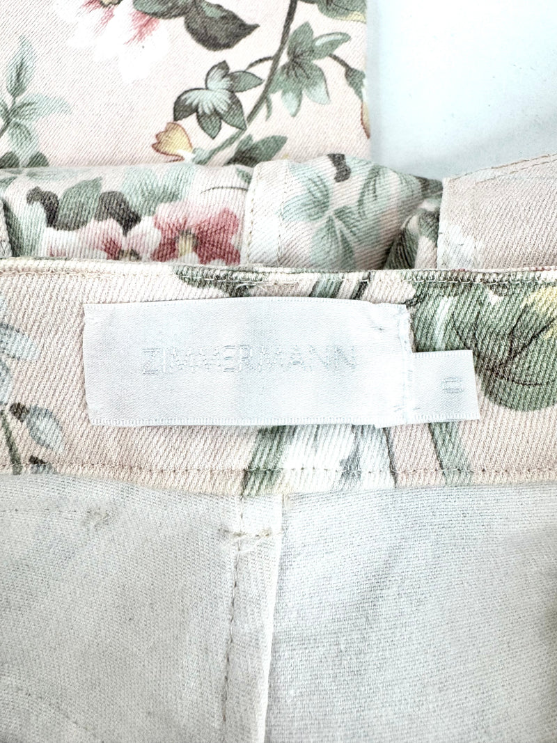 Zimmermann Soft Pink Floral Jeans - AU8