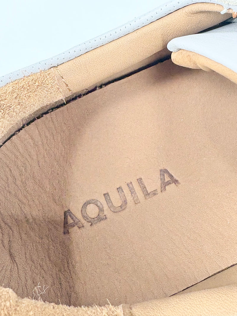 Aquila Light Grey Leather 'Apollo' Sneakers - EU43