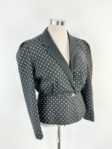 Vintage Mrs Smith Black & Beige Dotted Jacket - AU10