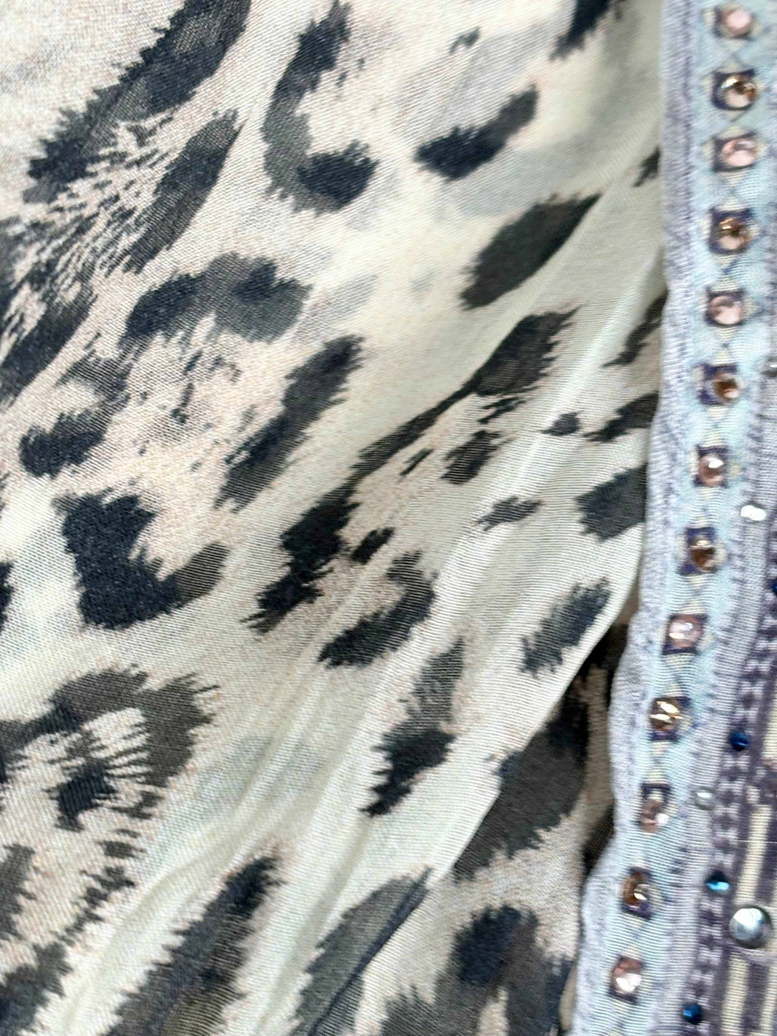 Camilla Embellished Animal-Print Sheer Silk Pantalon - O/S