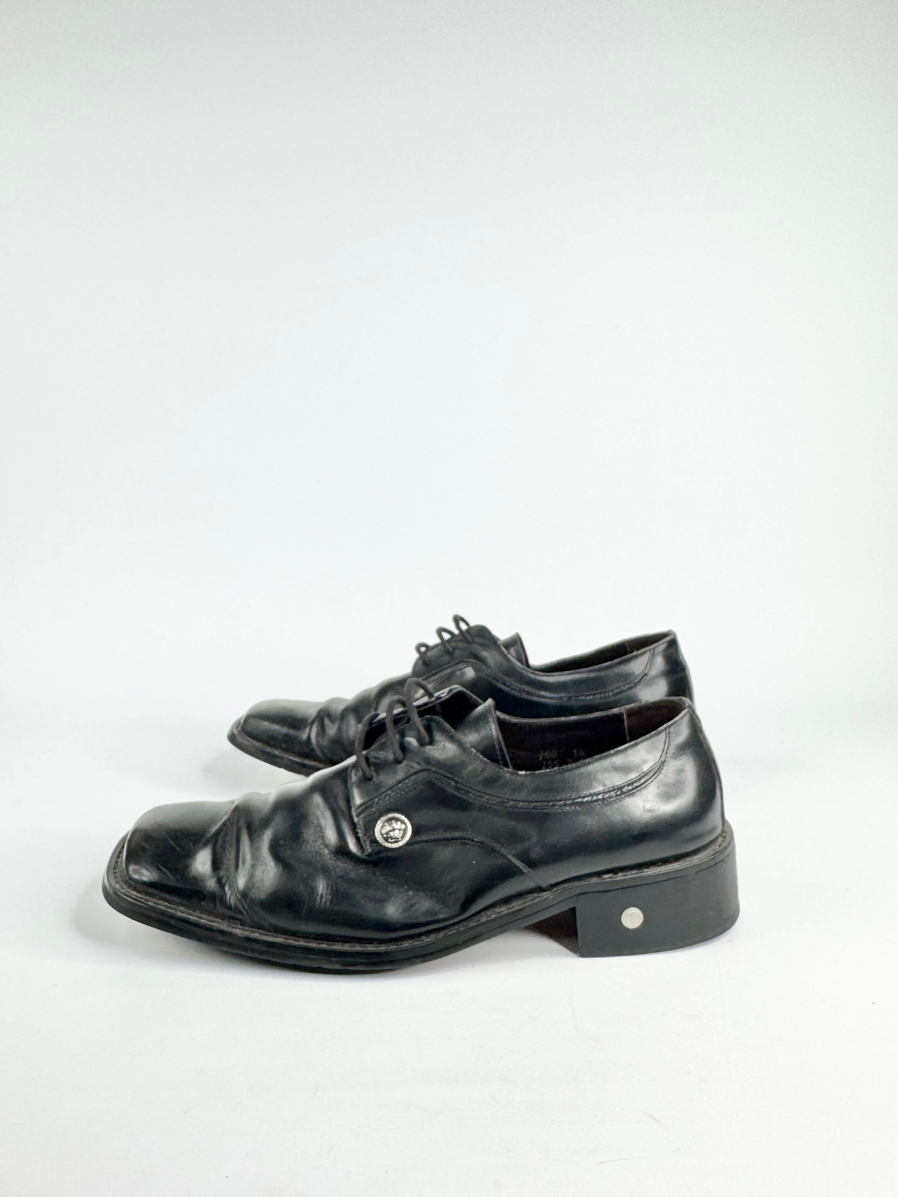 Vintage 'Versage' Black Lace Up Shoes - 25.5