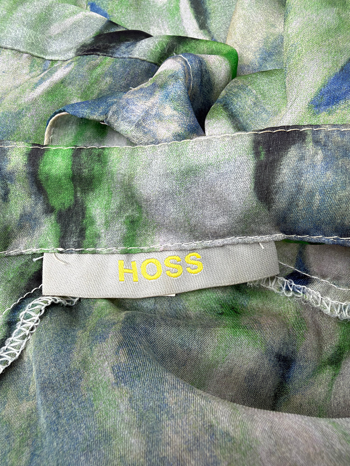 Hoss Watercolour Patterned Silk Blend Sheer Dress - AU12/14