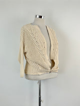 Patrizia Pepe Beige Micro-Cable Knit Cardigan - AU8/10