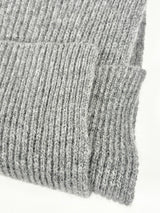 Johnstons of Elgin Charcoal Rib-Knit Wool Scarf