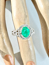 9ct Gold, Diamond & Emerald Ring