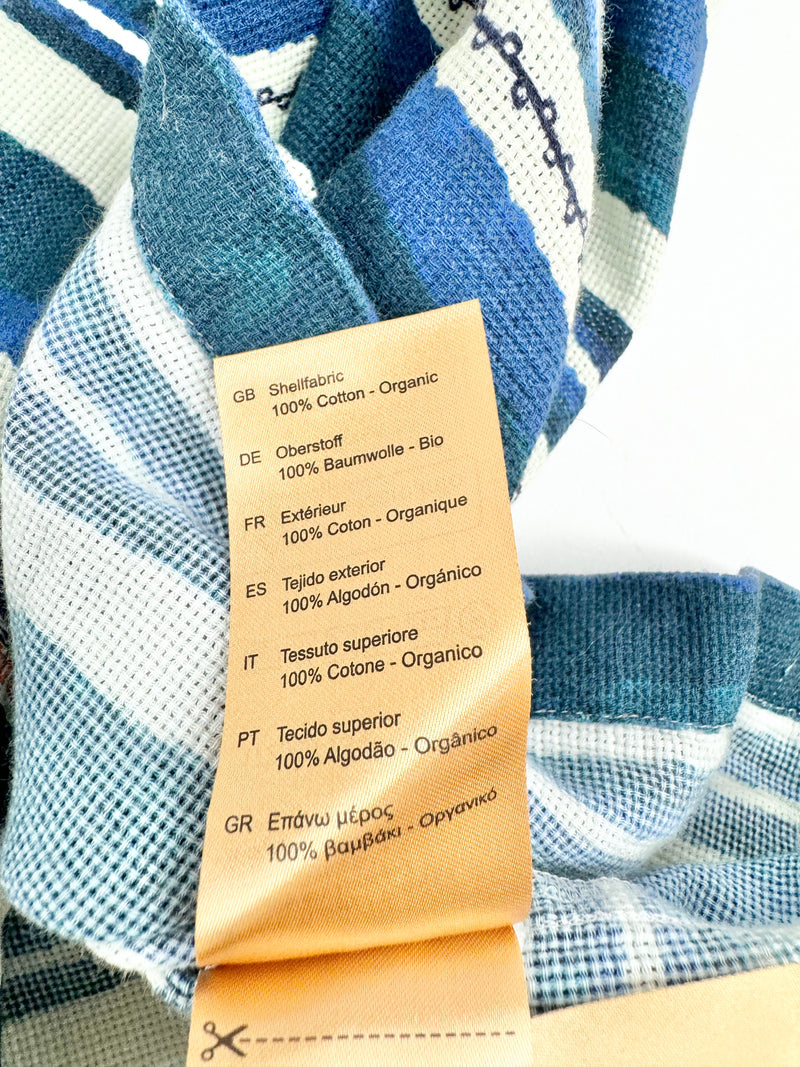 Scotch & Soda Blue & White Stripe Paisley Pattern Top NWT - XXL
