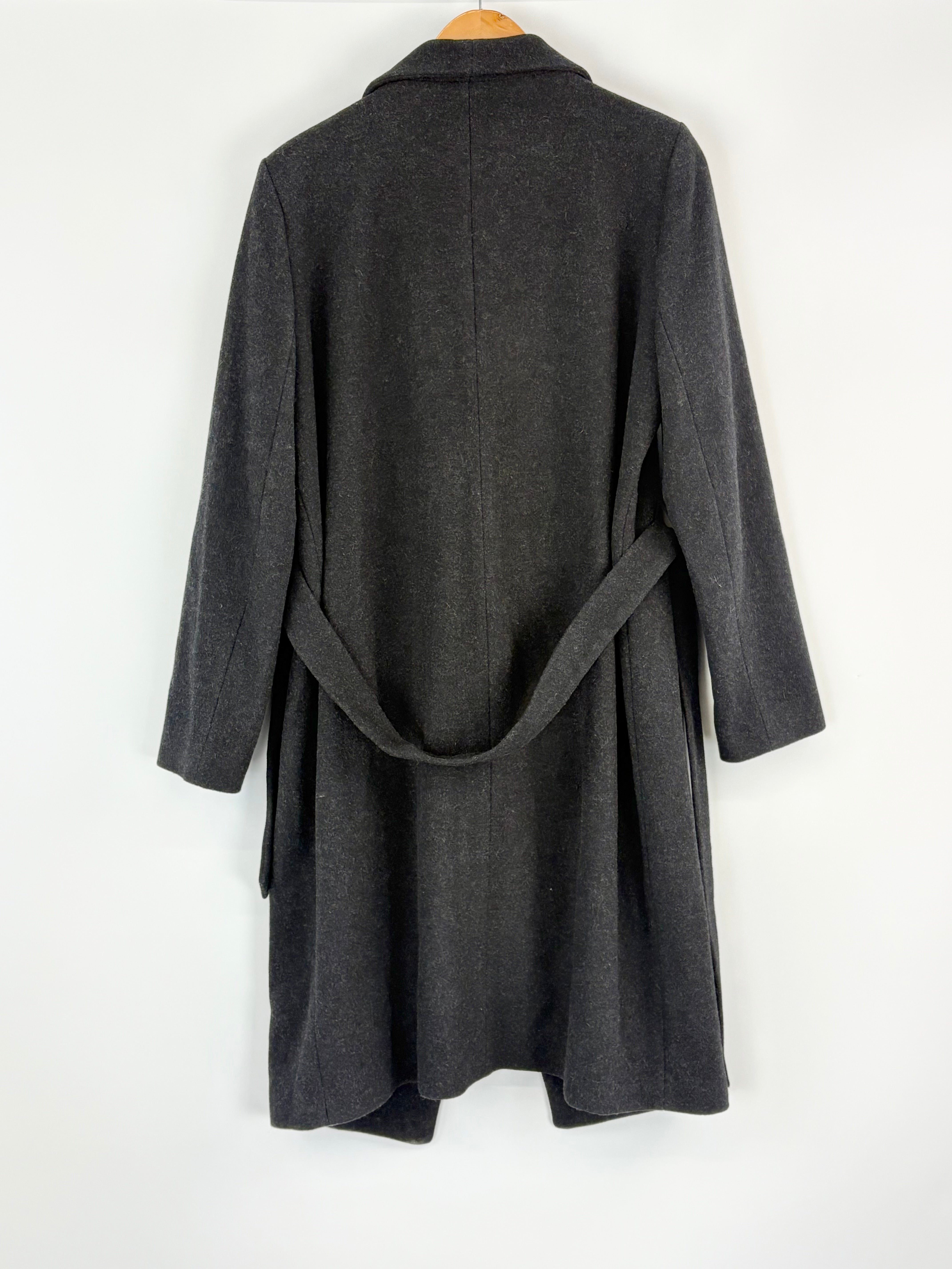 Les Chemins Blancs Black Wool Coat - AU16