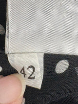 Maria Grazia Severi Black & White Dotted Sheer Wrap Blouse - AU10