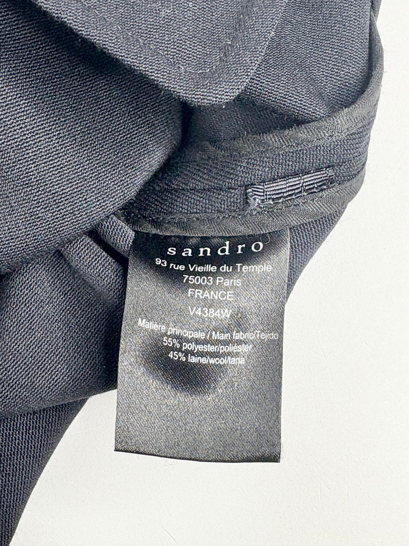Sandro Black Wool-Blend Vest - 46