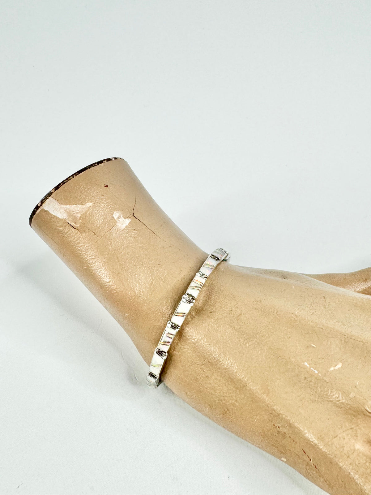Vintage Silver Semi-Precious Gemstones & Opal Bracelet