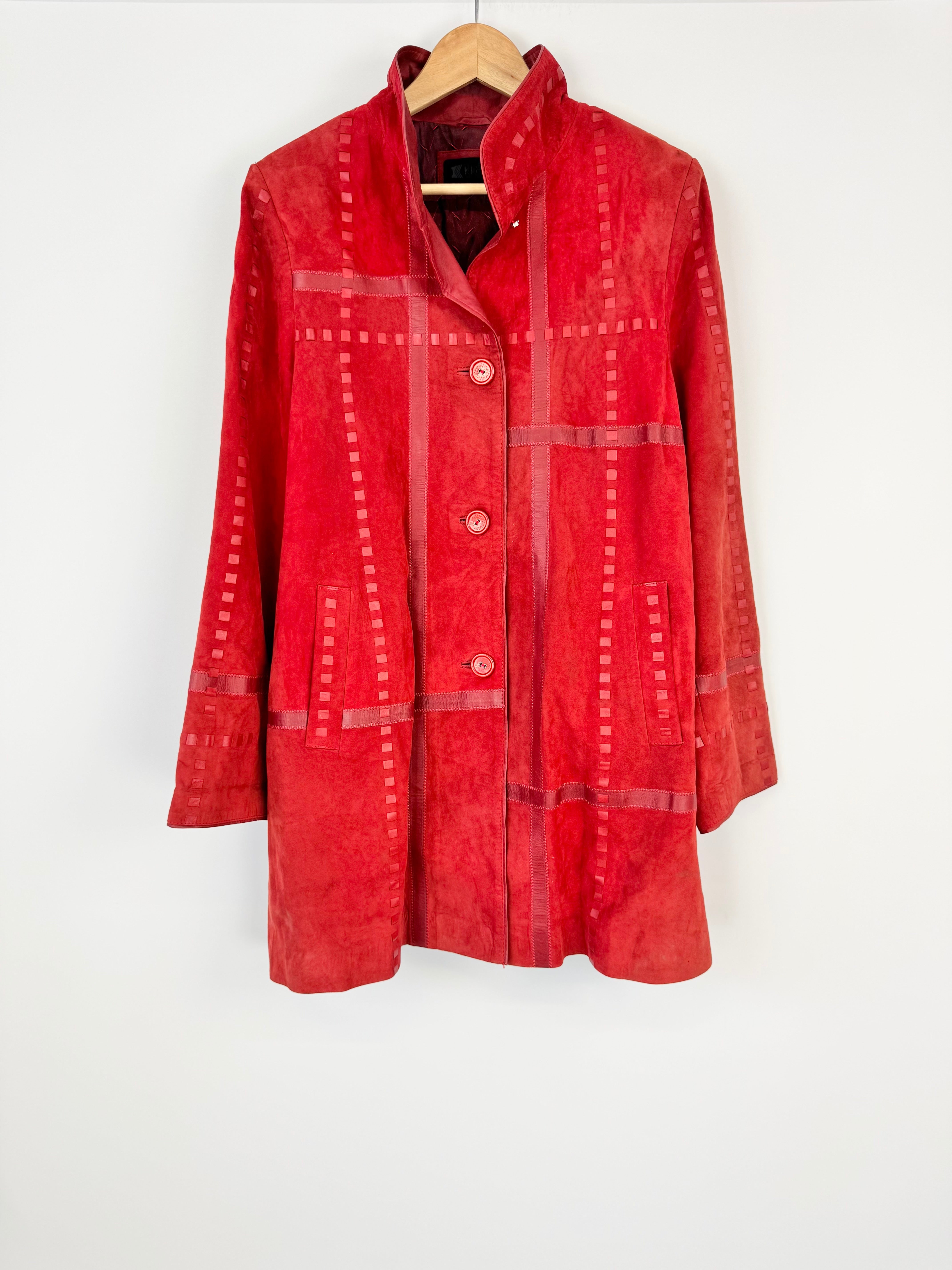 Vintage Rust Red Ribbon Suede Jacket - AU10