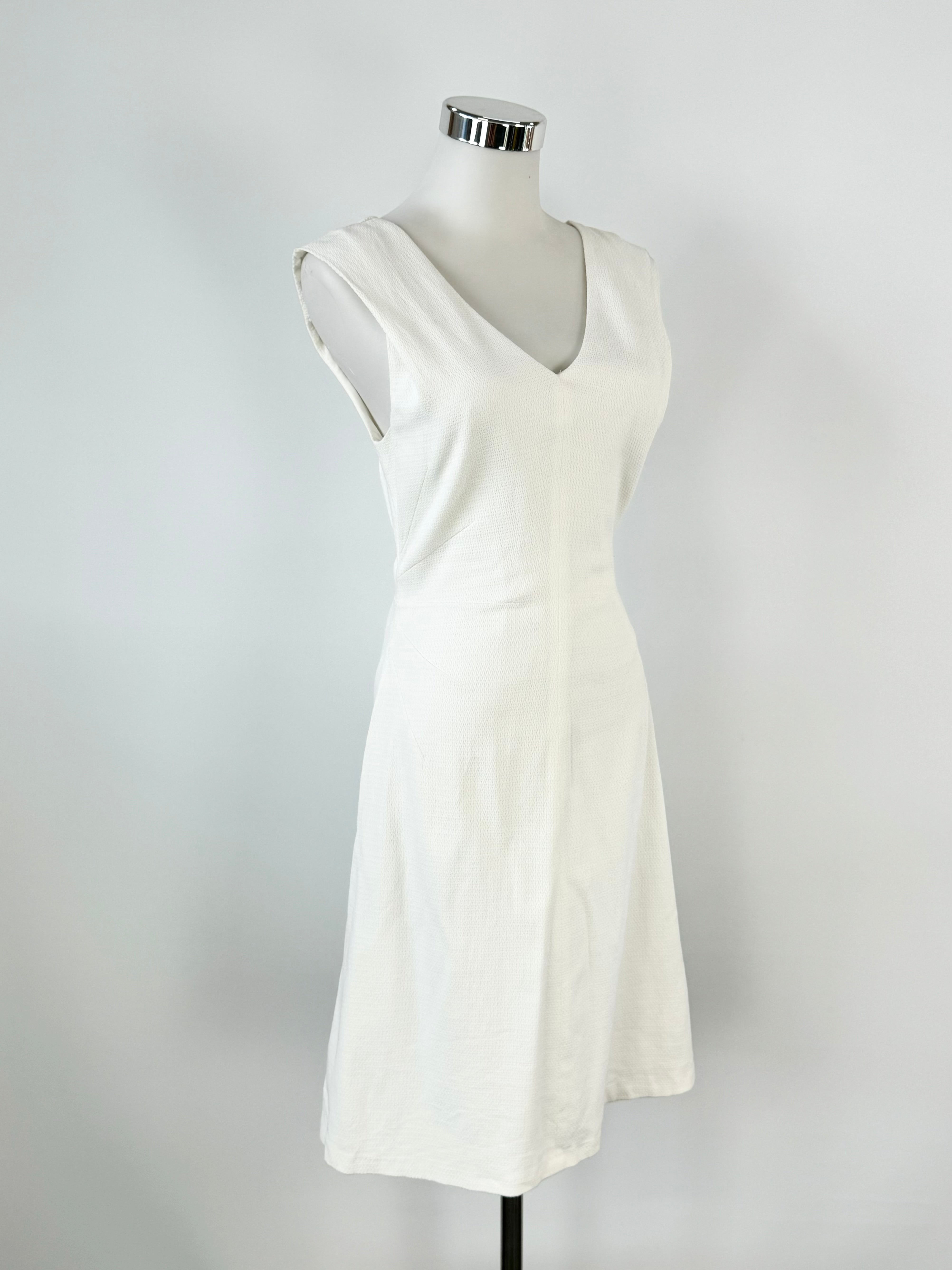Reiss White Textured A-Line Dress - AU10