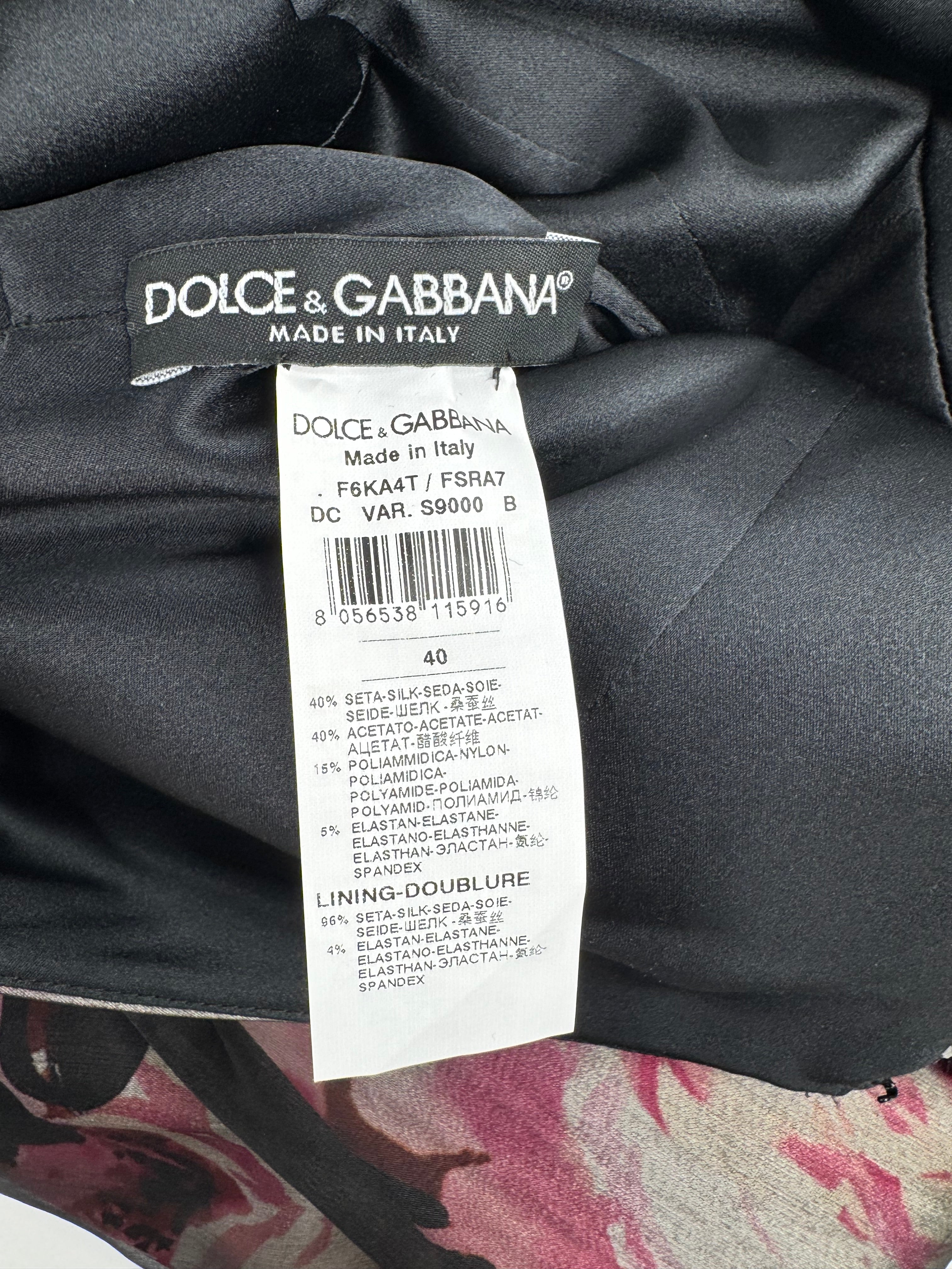 Dolce & Gabbana Rose Patterned Sheer Layer Maxi Dress - AU10