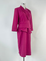 The Fold Bordeaux Wool-Blend 'Arlington' Midi Dress - AU10/12