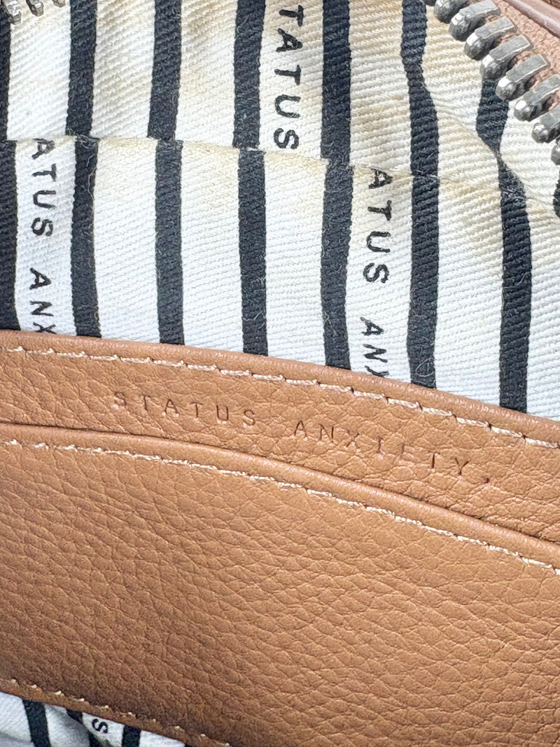 Status Anxiety Mocha 'The Ascendants' Grained Leather Crossbody Bag