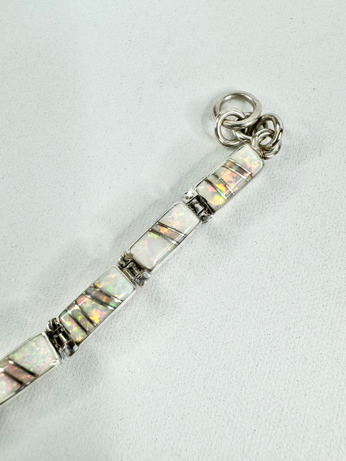 Vintage Silver Semi-Precious Gemstones & Opal Bracelet