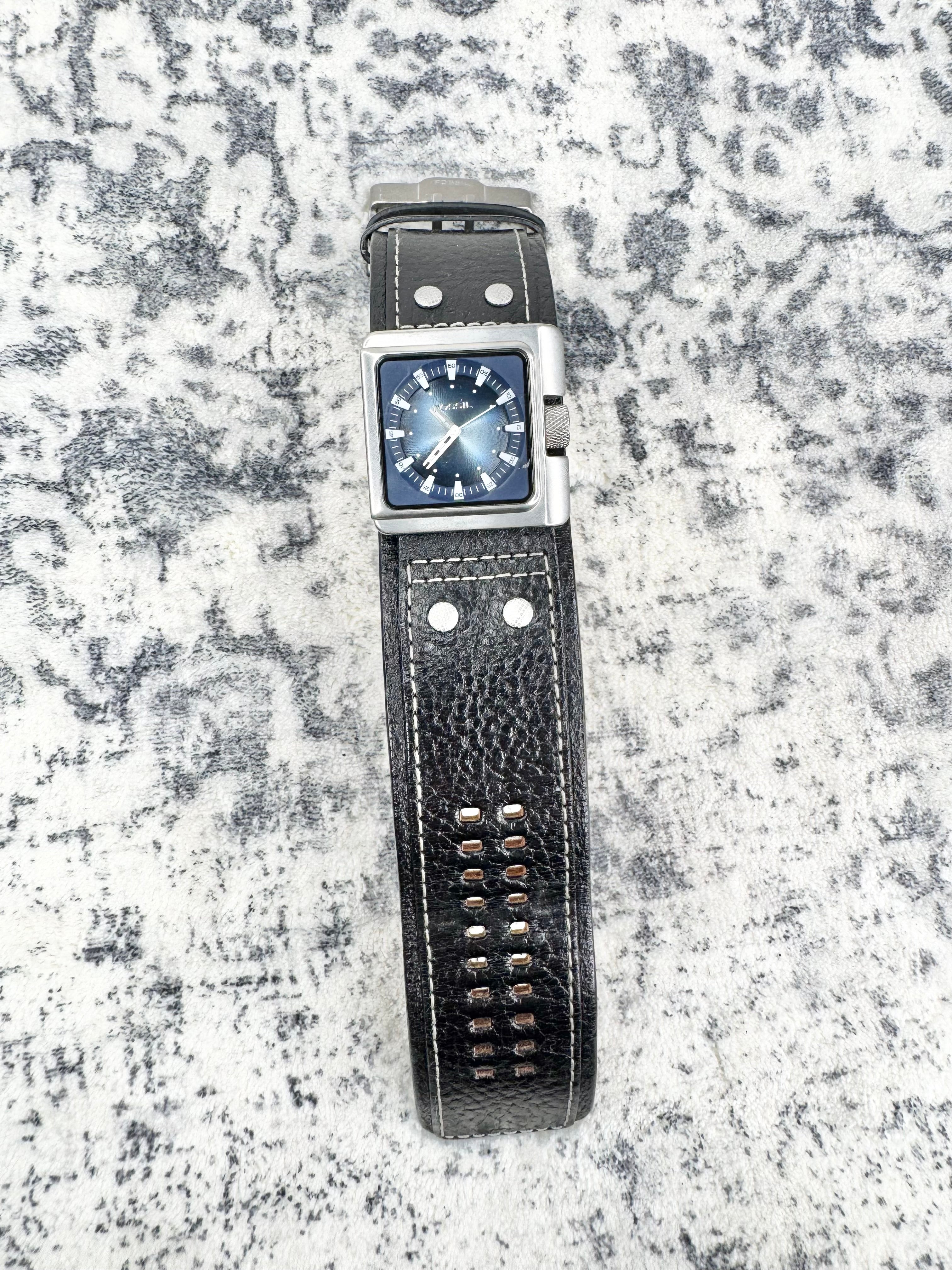 Fossil Metallic Blue Faced Analogue Cuff Watch