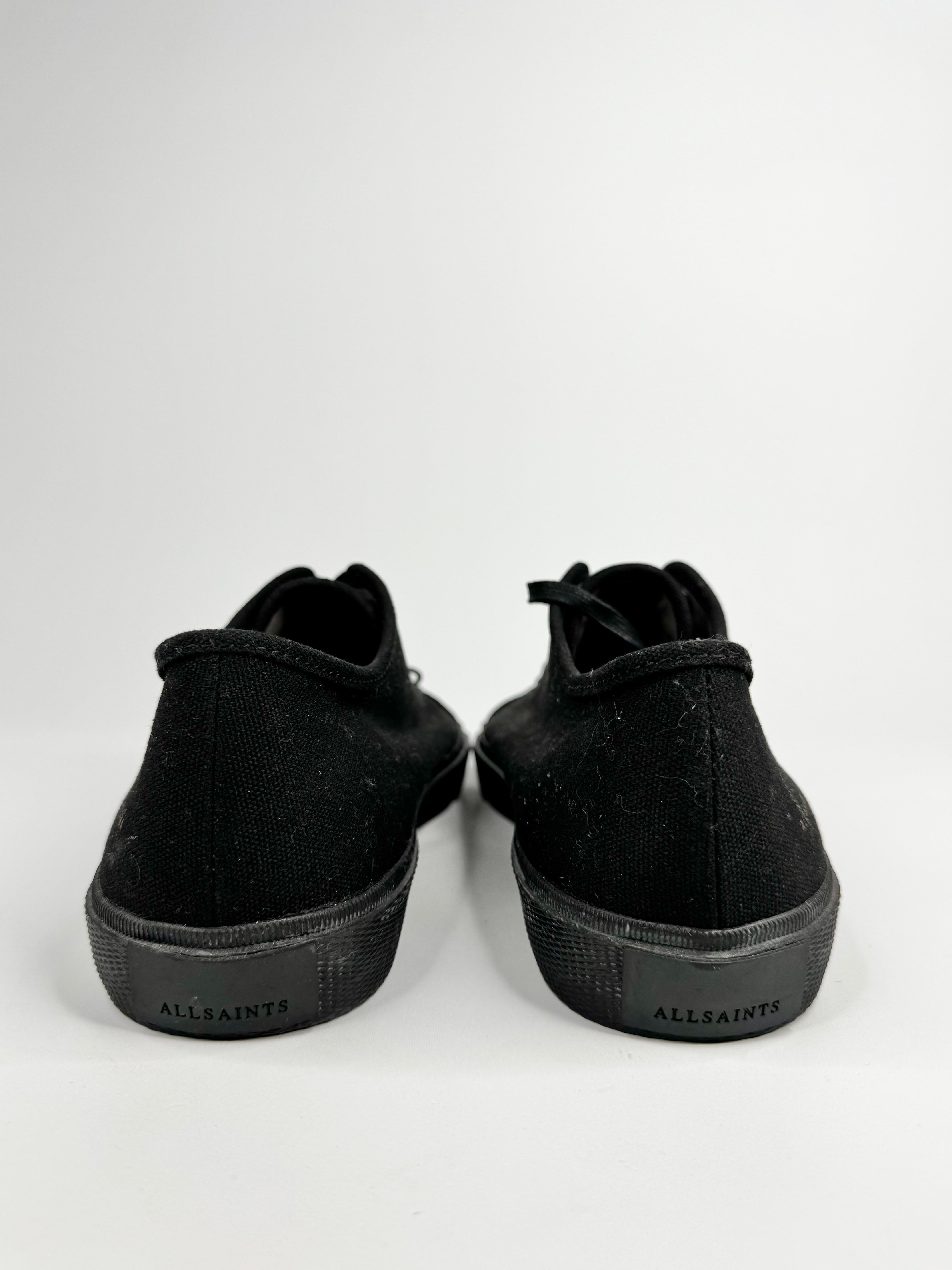 All Saints Black Lace Up Low Top Sneakers - EU42