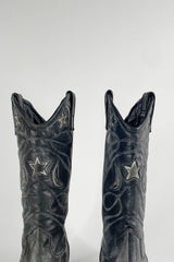 Milano Black Leather Cowboy Boots - EU36