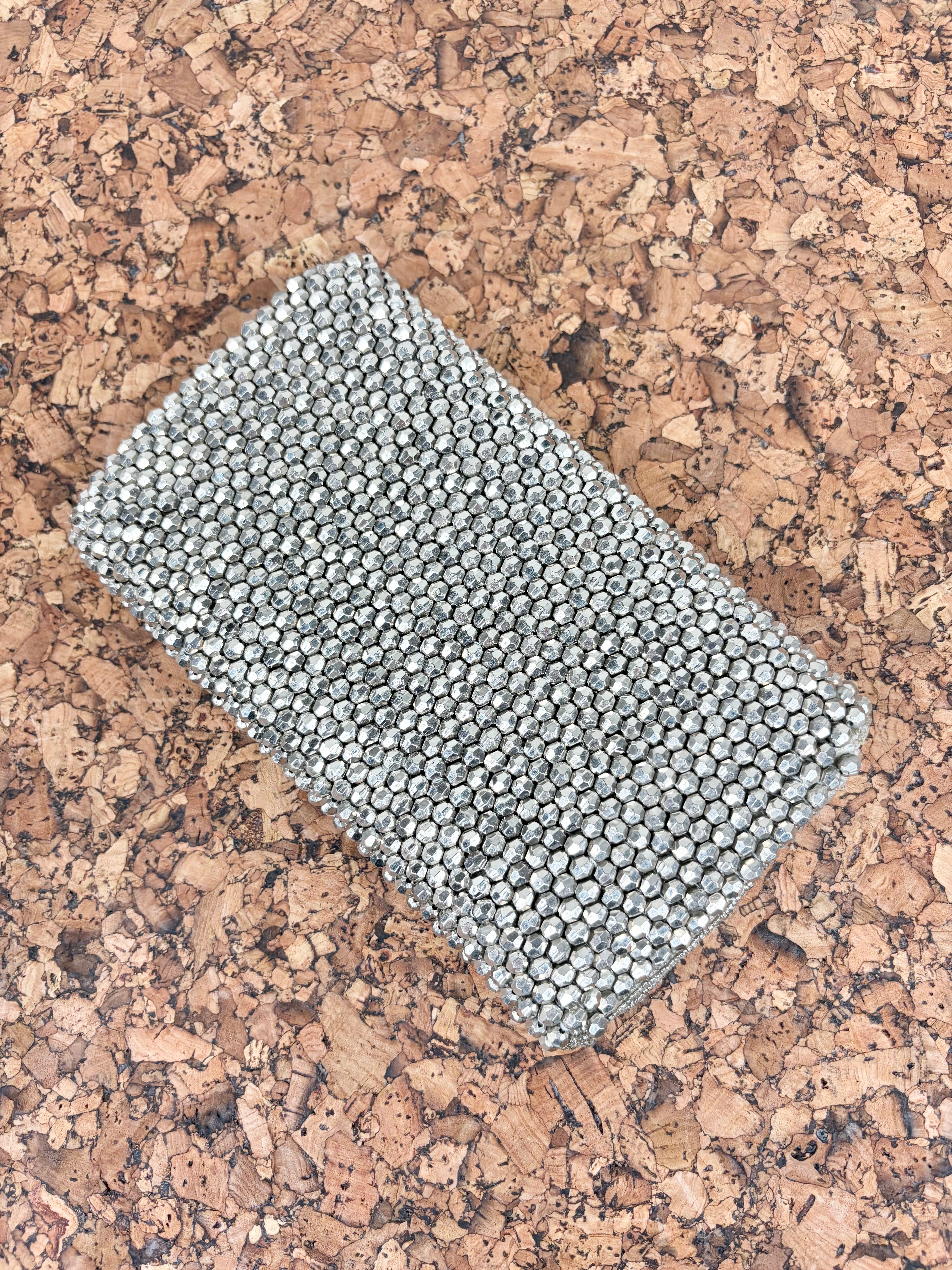 Dune London Silver Beaded Clutch