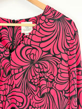 Lisa Barron Red & Black Abstract Floral Dress - AU16