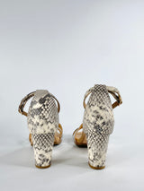 Bared Diver Grey Silver & Snakeprint Heels - EU39