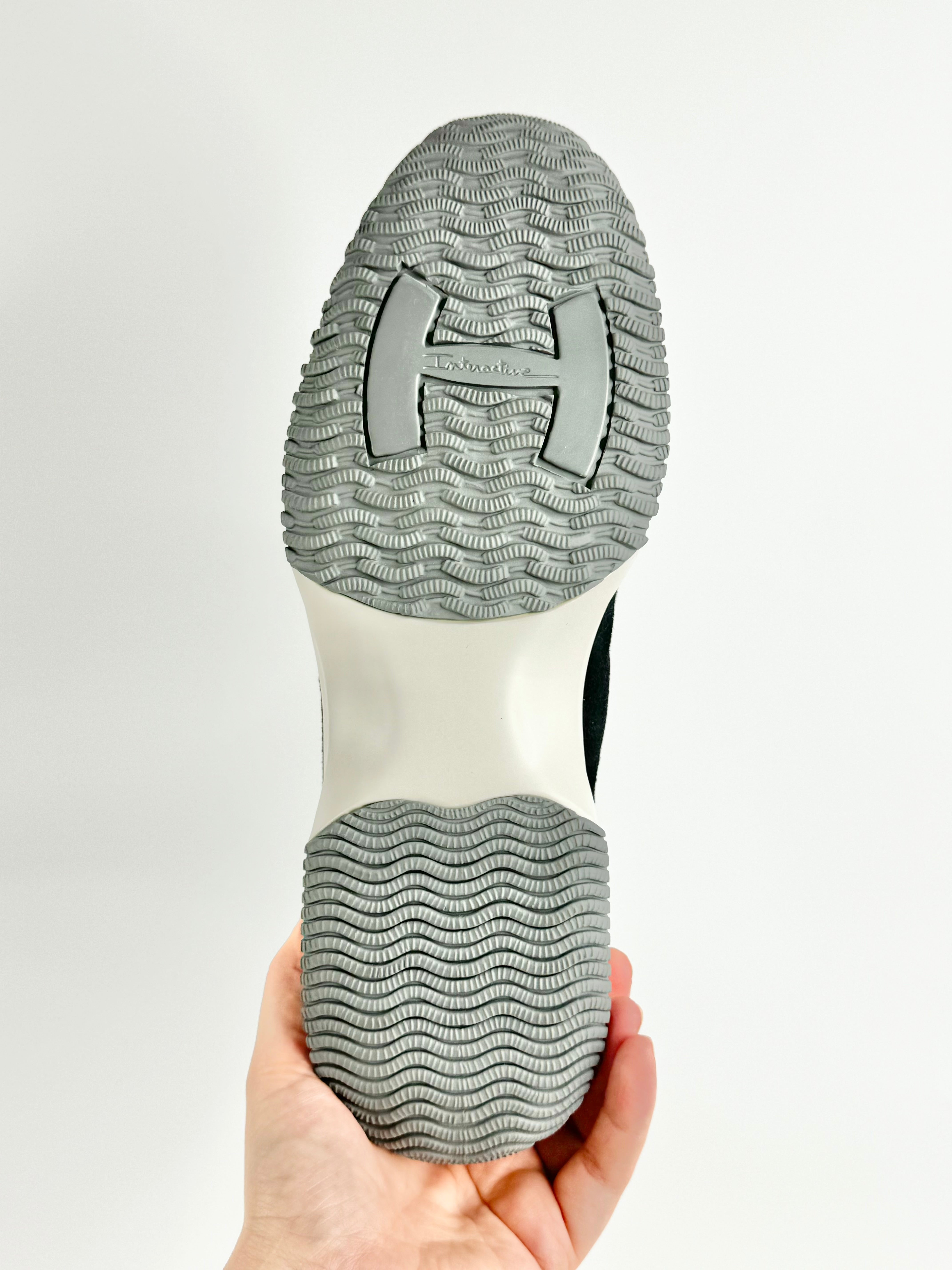 Hogan Interative Navy Blue Sequin Embellished Sneakers - EU40