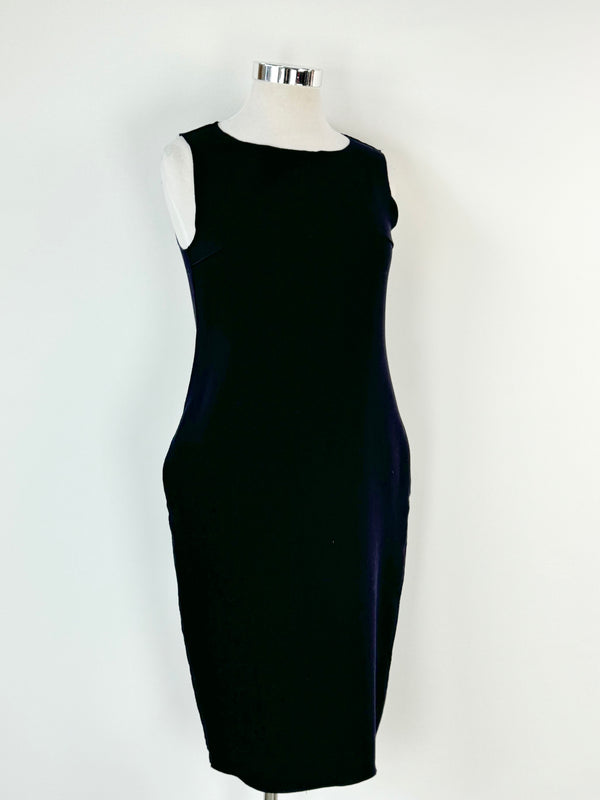 Sofie D'Hoore Navy Blue Crepe Wool Midi Dress - AU12