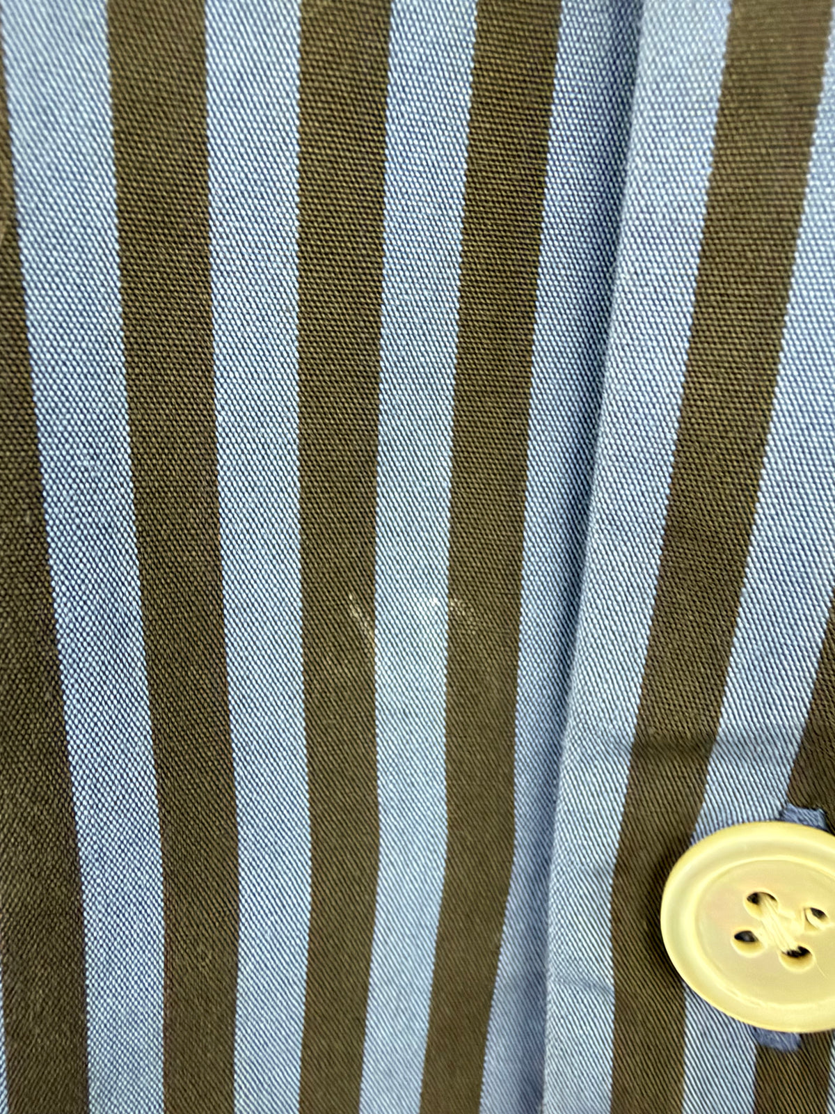 Tekla Blue & Brown Striped Organic Cotton Shirt - M