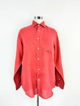 Antonelli Strawberry Red Linen Shirt - L