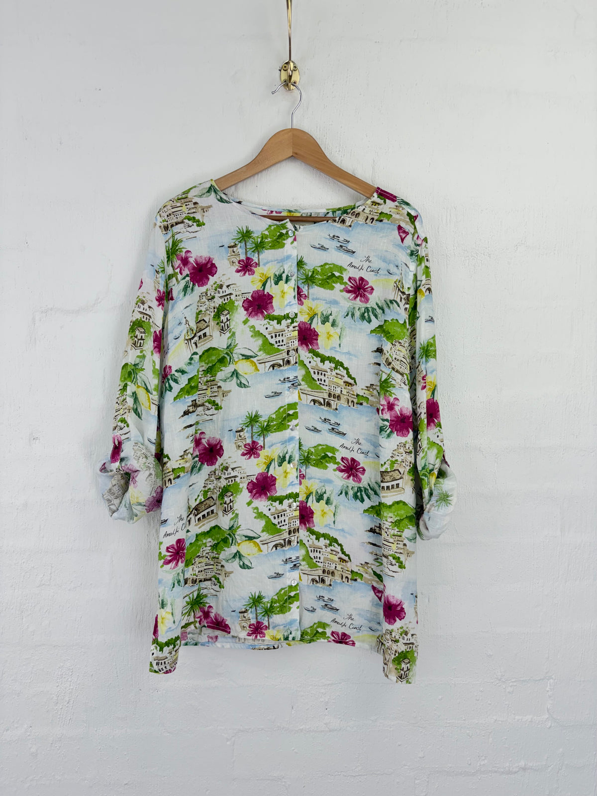 Cynthia Rowley Amalfi Coast Linen Blouse - AU22/24