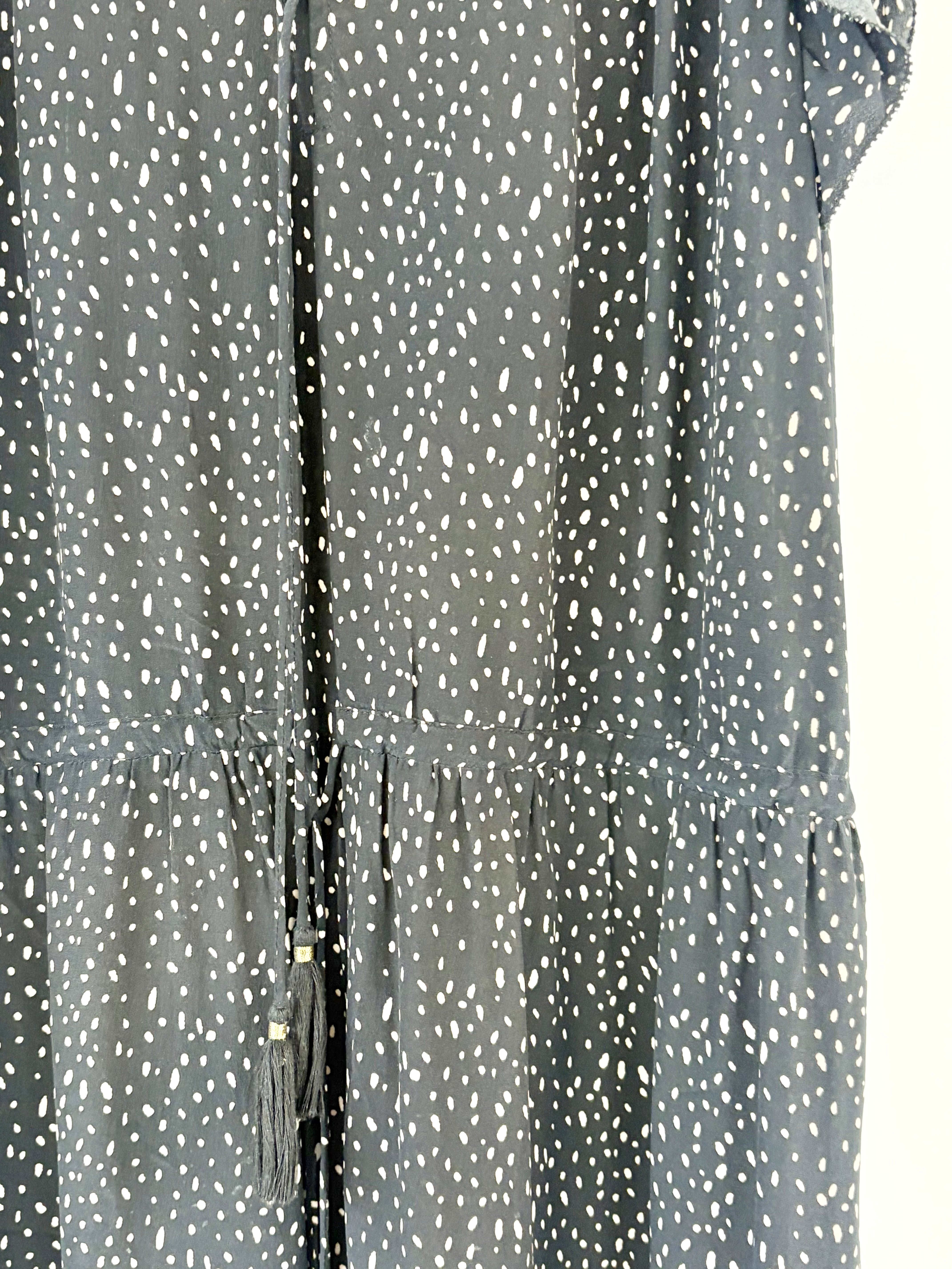 Husk Black & White Summer Dot Silk Dress - AU10