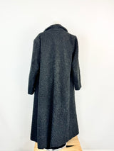 Vintage Jo Lane of Melbourne Black Astrakhan Coat - AU8/10