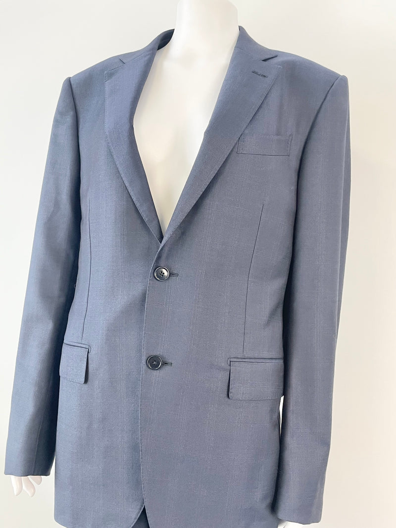 Ermenegildo Zegna Trofeo Navy Blue Check Wool 2pc Suit - 50R