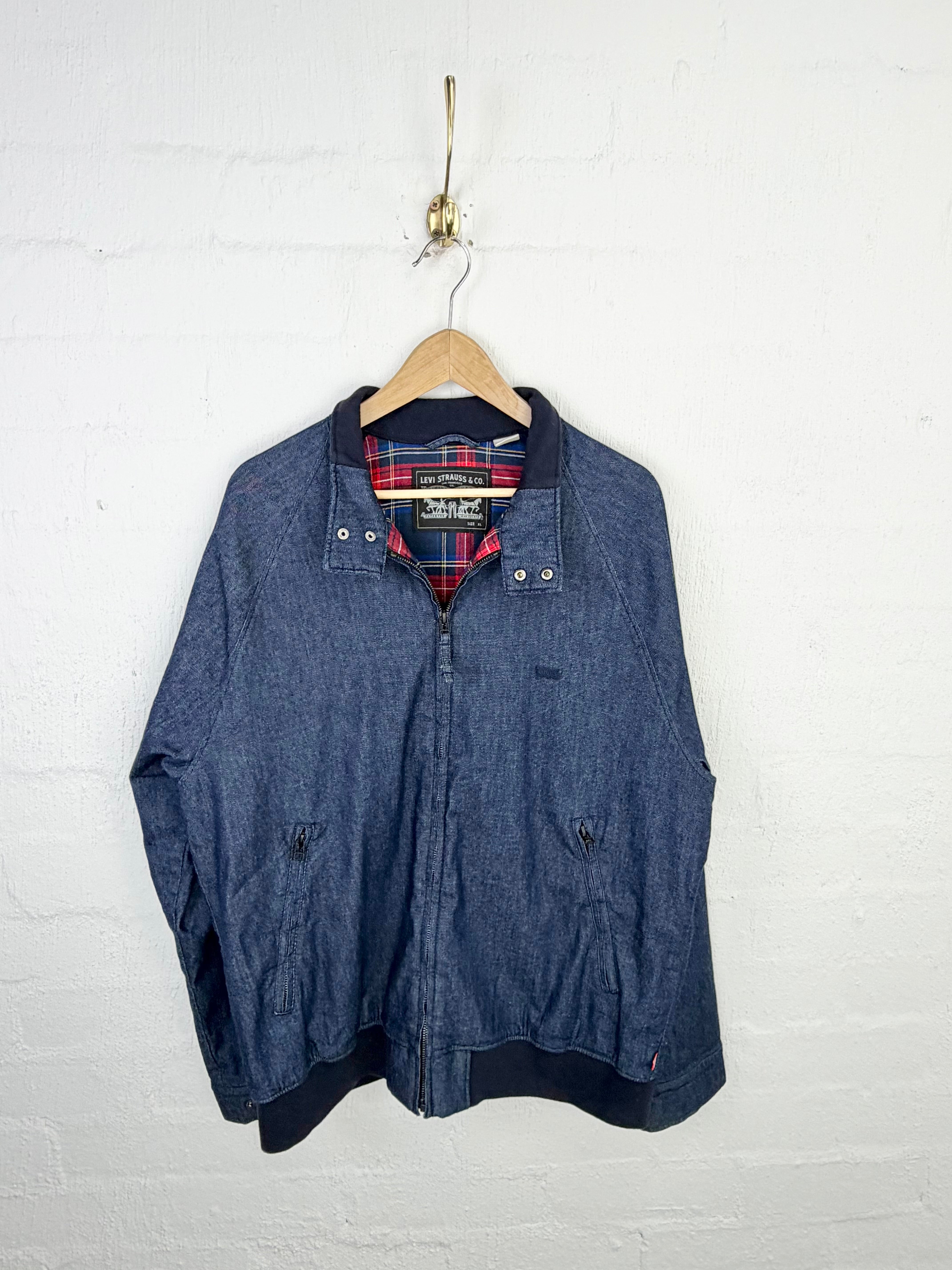 Levi's Dark Blue Tartan Lined Jacket - XL
