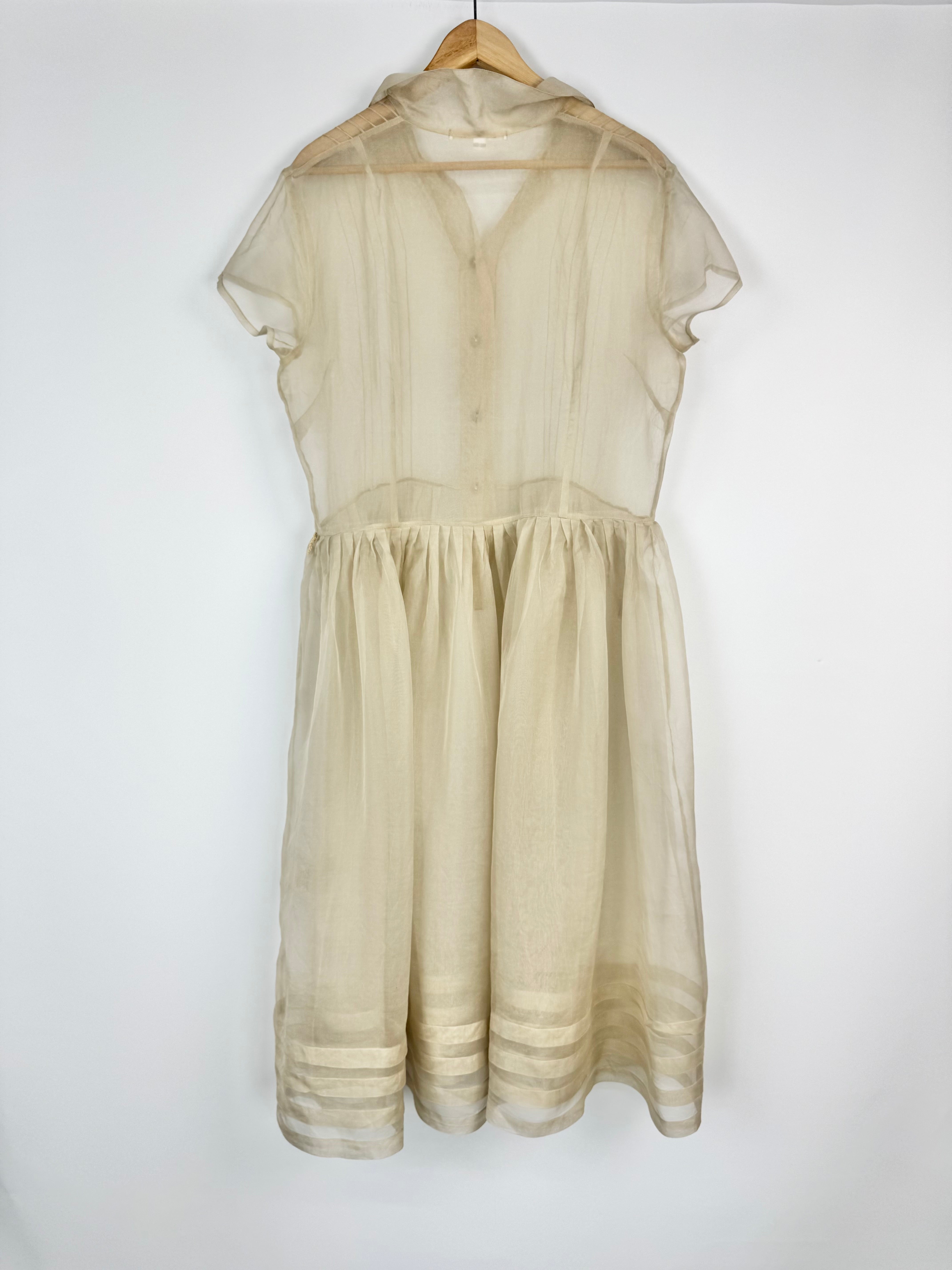 Lee Matthews Sheer Silk Organza Dress - AU12/14