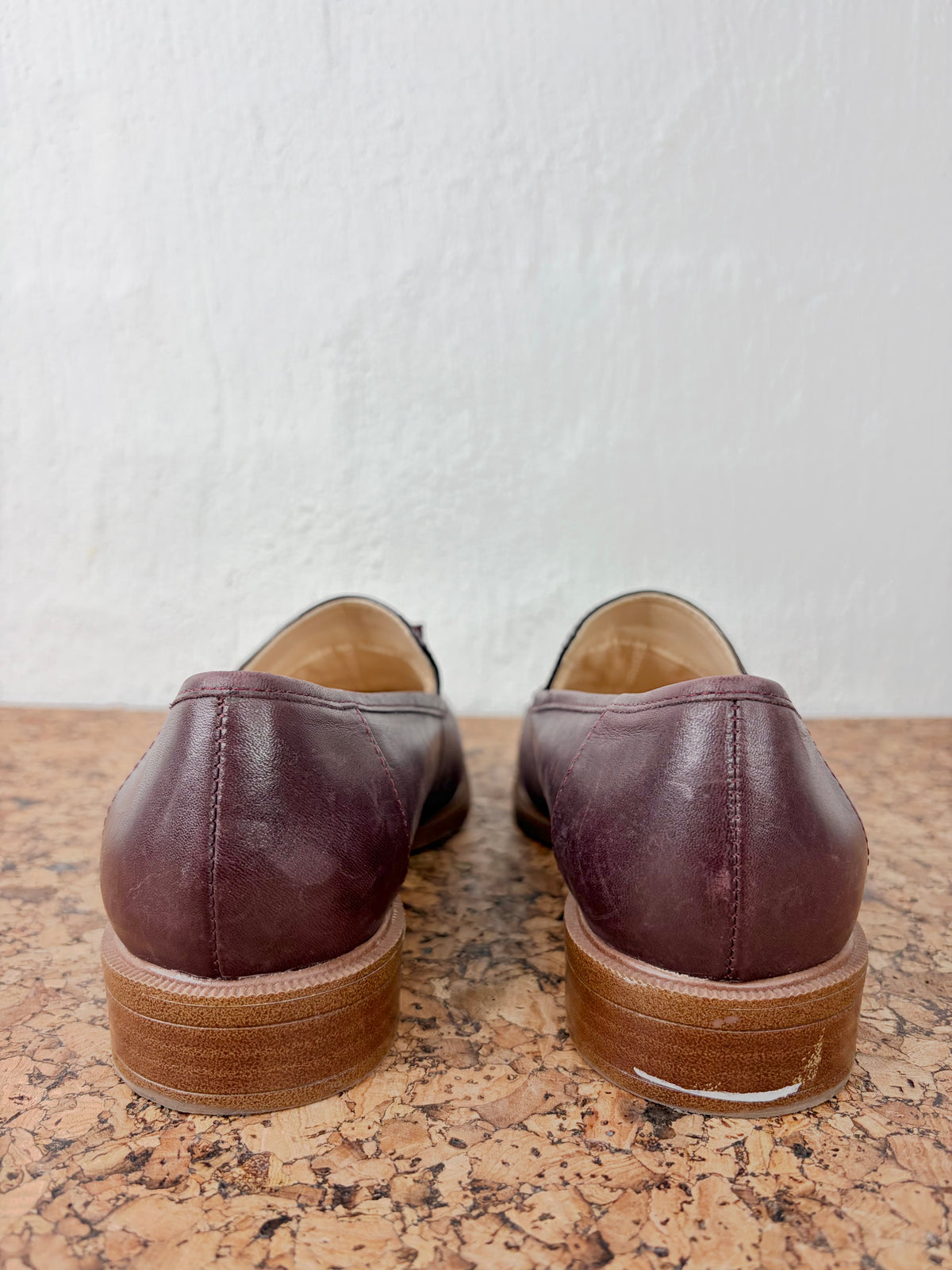Collection by Clarks Dark Burgundy Leather Tasseled Loafers - EU37